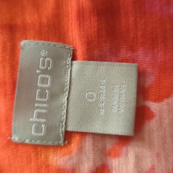 Chico's tie-dye roll-tab sleeve shirt elbow-length sleeves colorful Size 1 / S - Picture 3 of 4